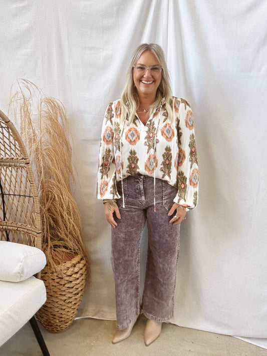 Washed Choco Corduroy Trouser Pants