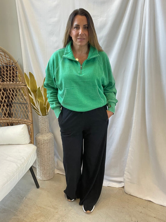 Cotton Slub Lounge Pants-Black