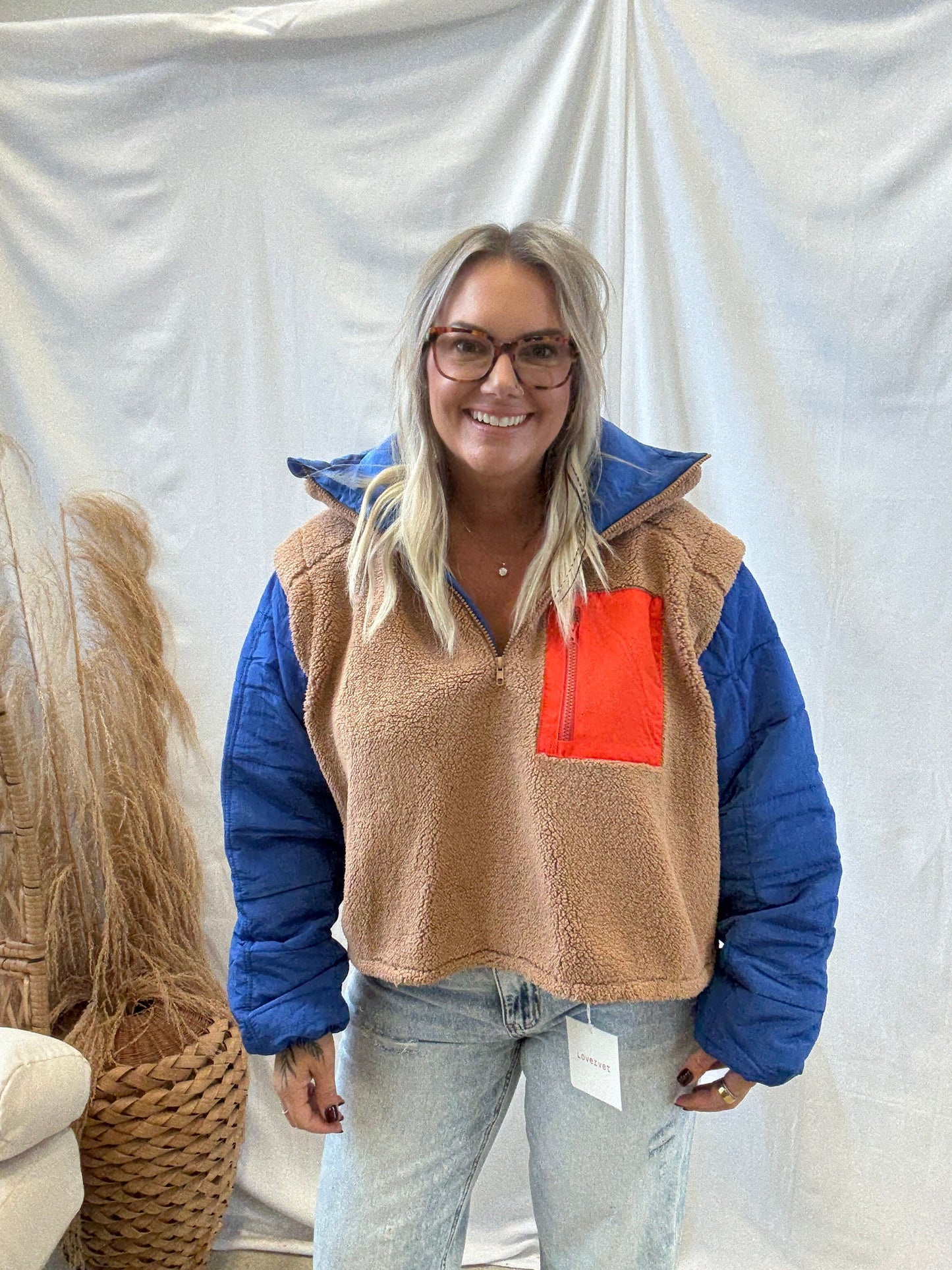 Mocha Combo Fleece Pulloever