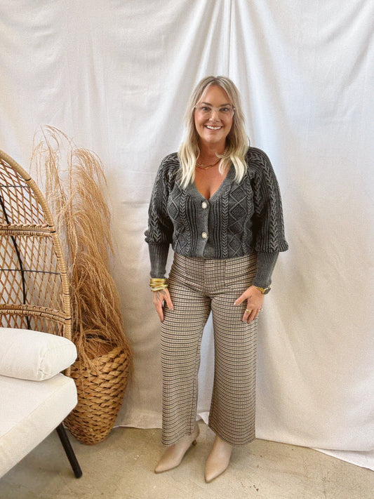 Hazel Houndstooth Plaid Pants