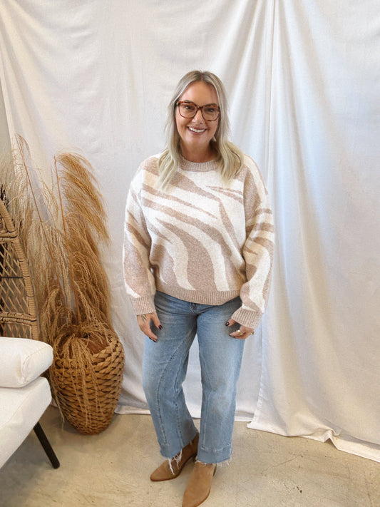 Beige Zebra Sweater