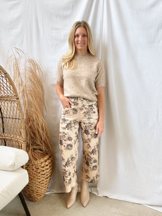 Everly Taupe Floral Pants