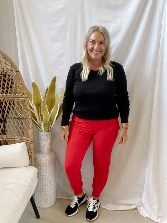 True Red Soft Jogger Pants