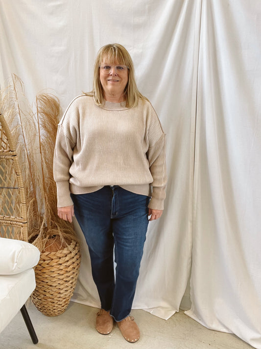Zen Ash Mocha Seam Sweater