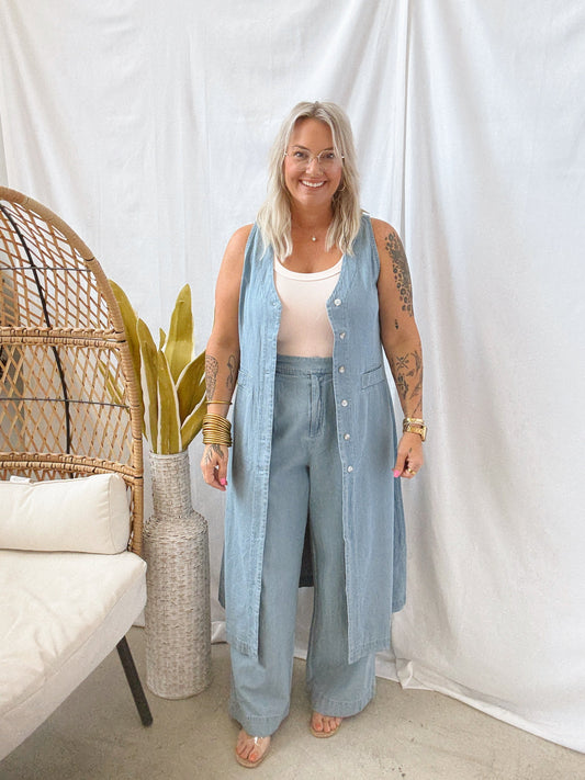 Denim Wide Leg Pants