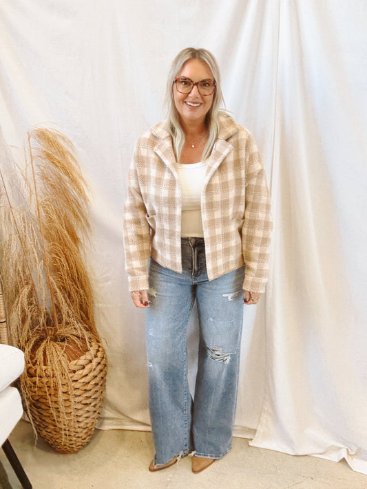 Plaid Taupe Jacket
