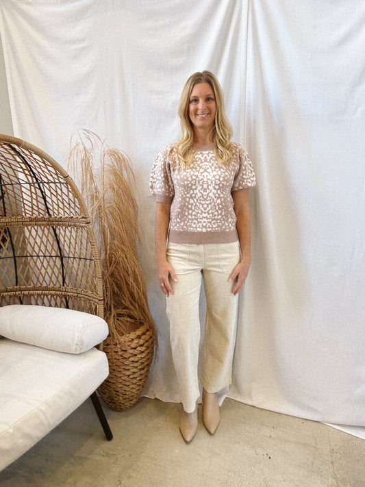 Washed Almond Corduroy Trouser Pants