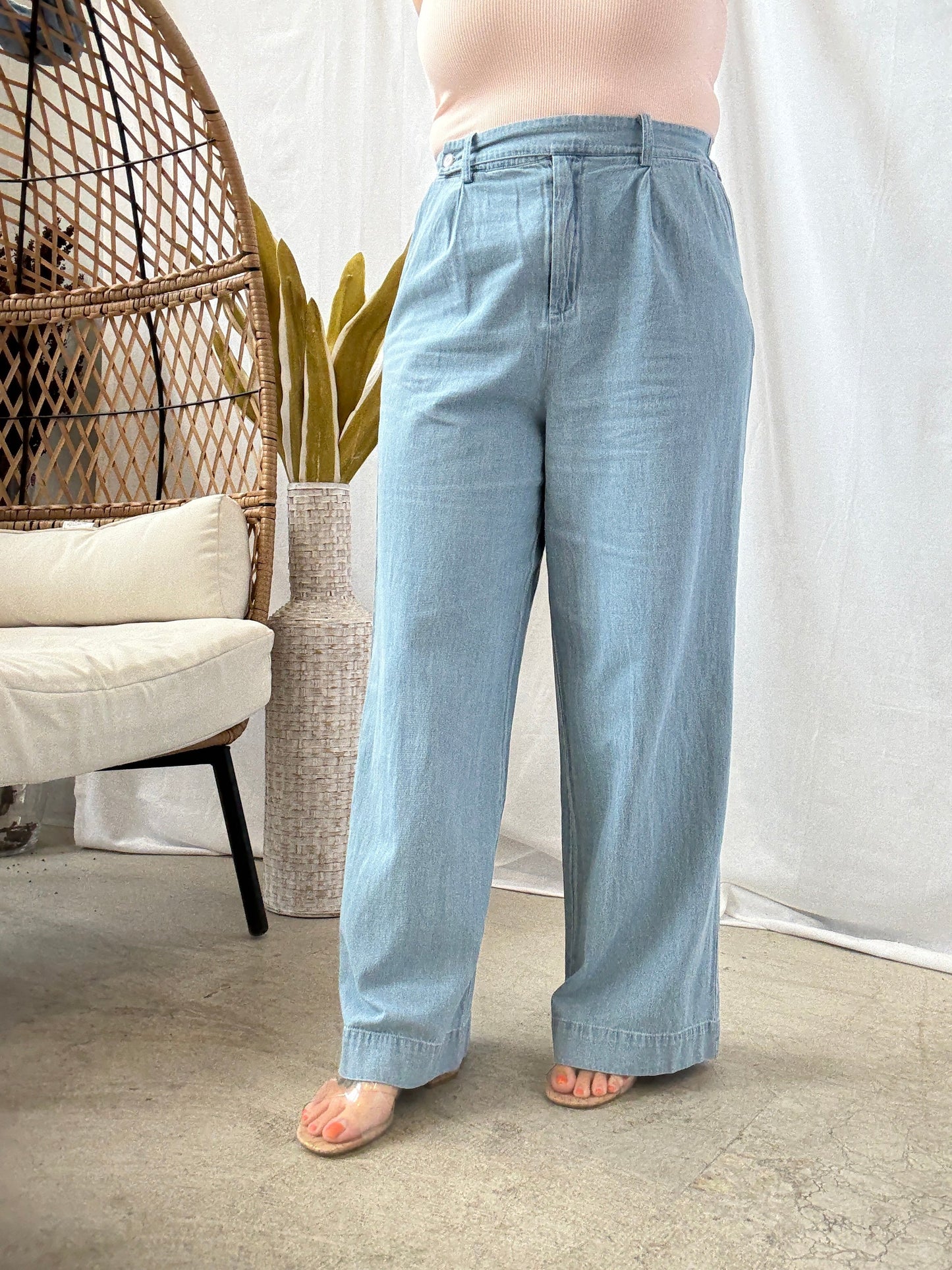 Denim Wide Leg Pants